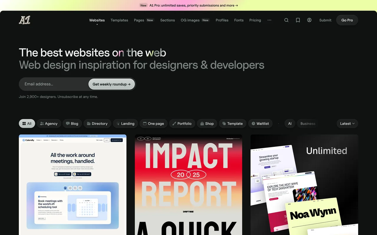 A1 Gallery homepage
