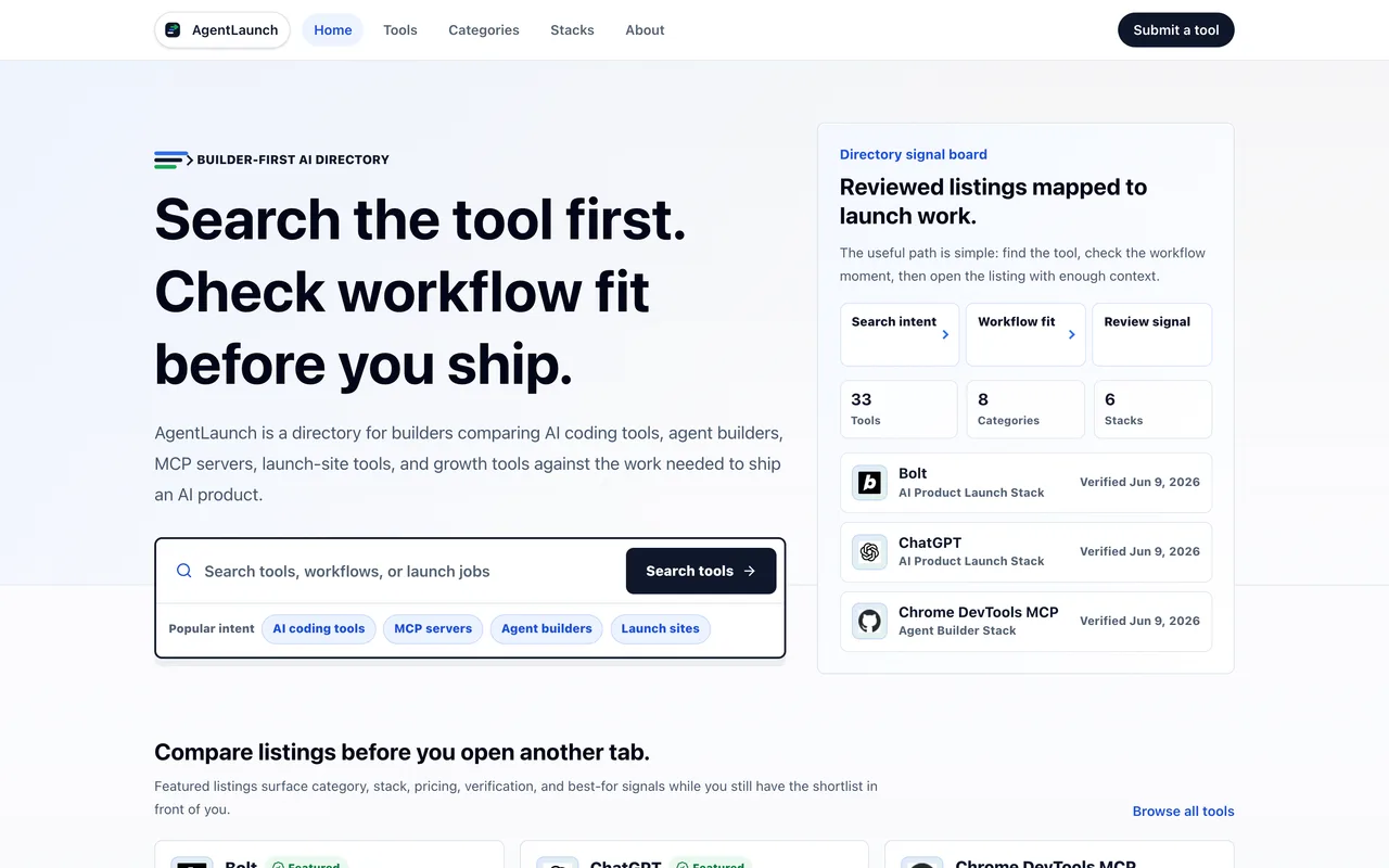 AgentLaunch homepage