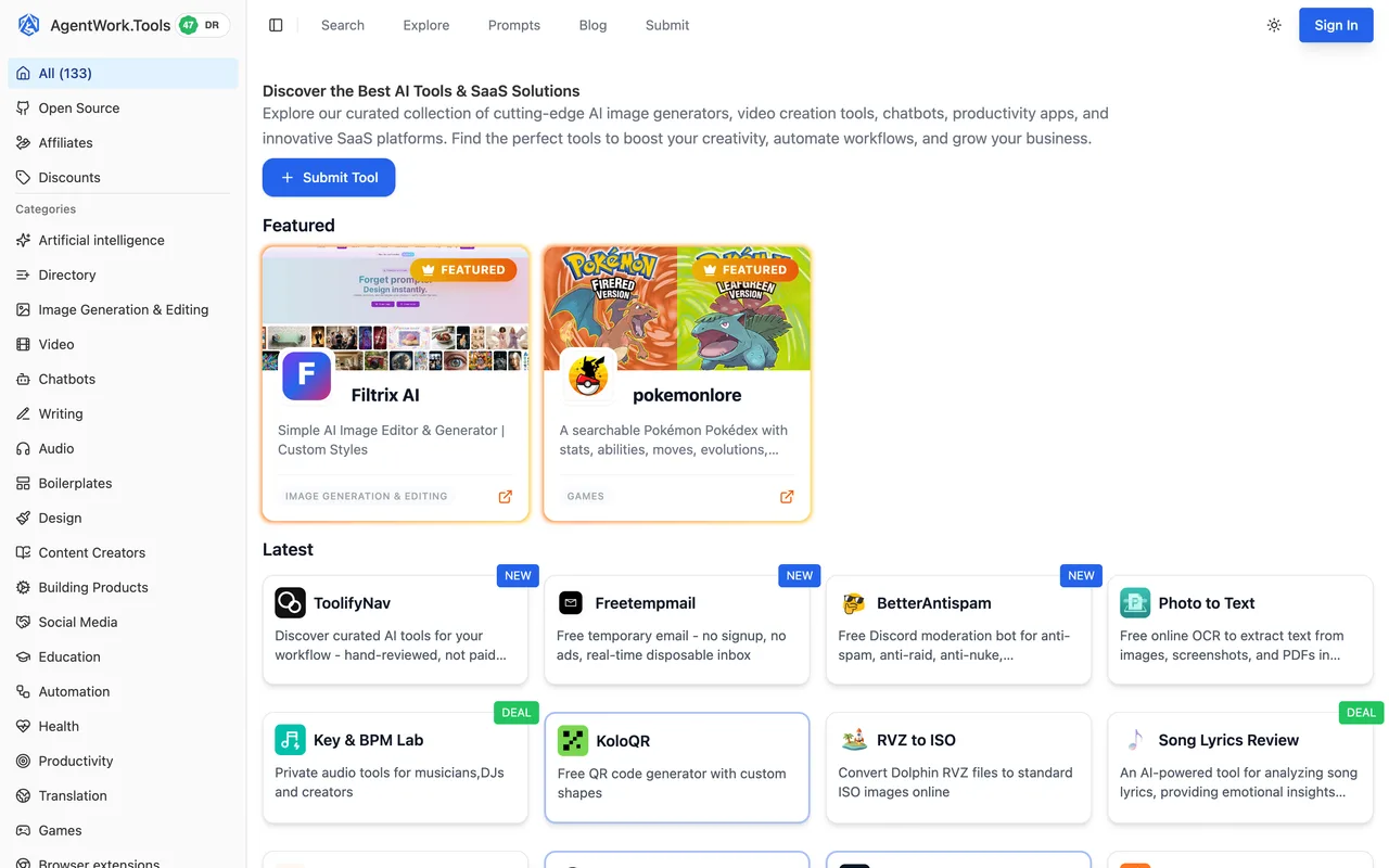 AgentWork.Tools homepage