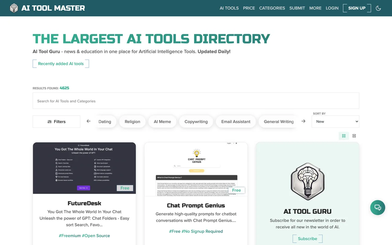 AI Tool Guru homepage