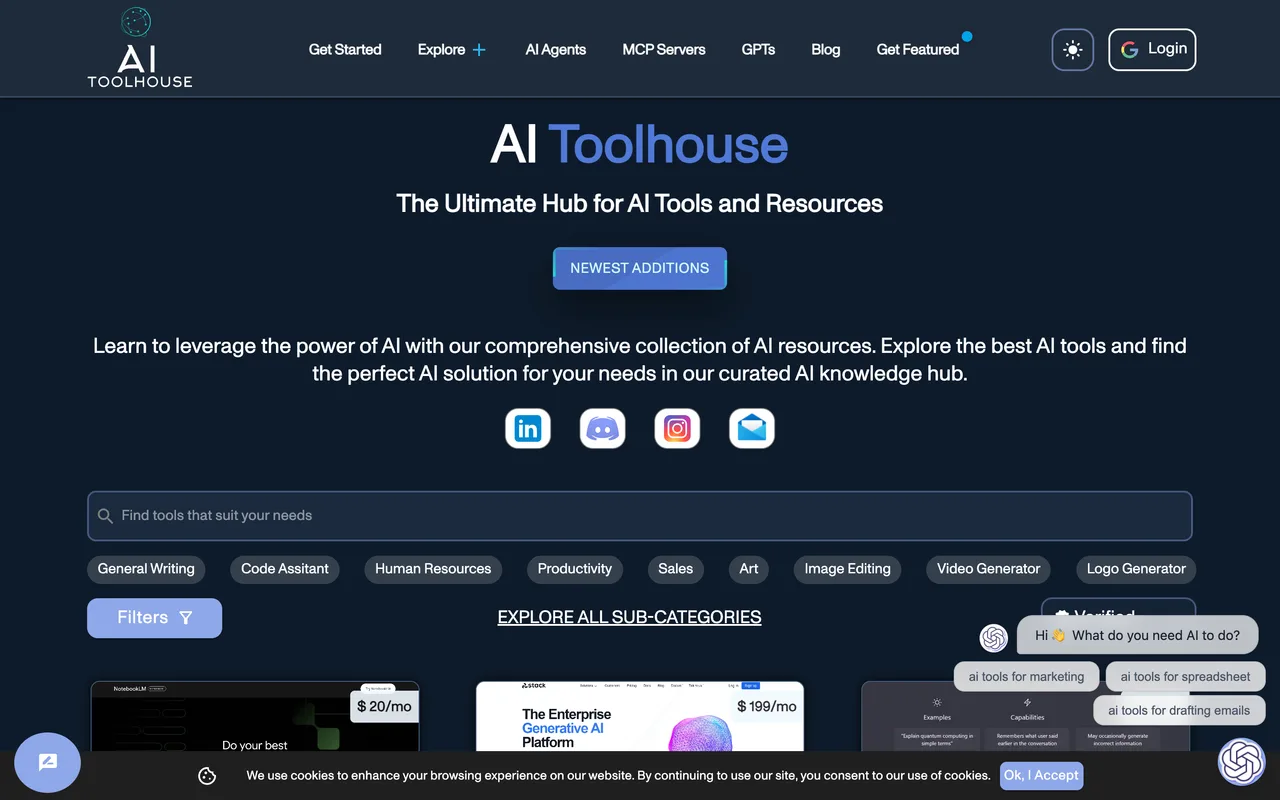 AI Toolhouse homepage