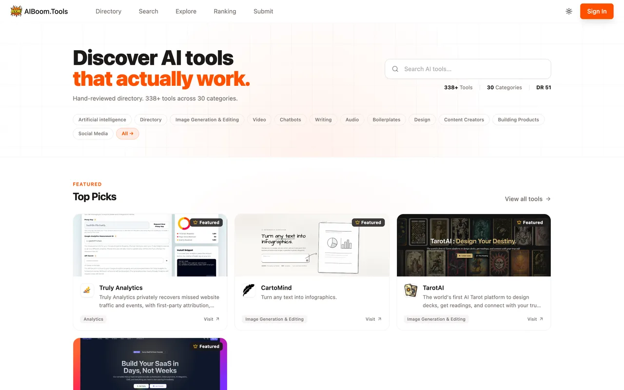 AIBoom.Tools homepage