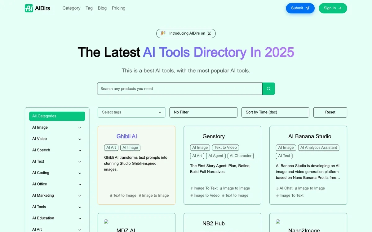 AIDirs homepage