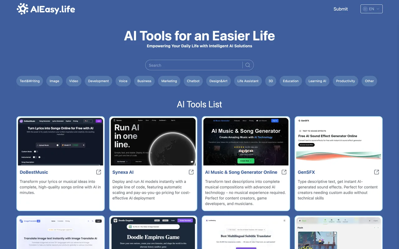 AIEasy.life homepage