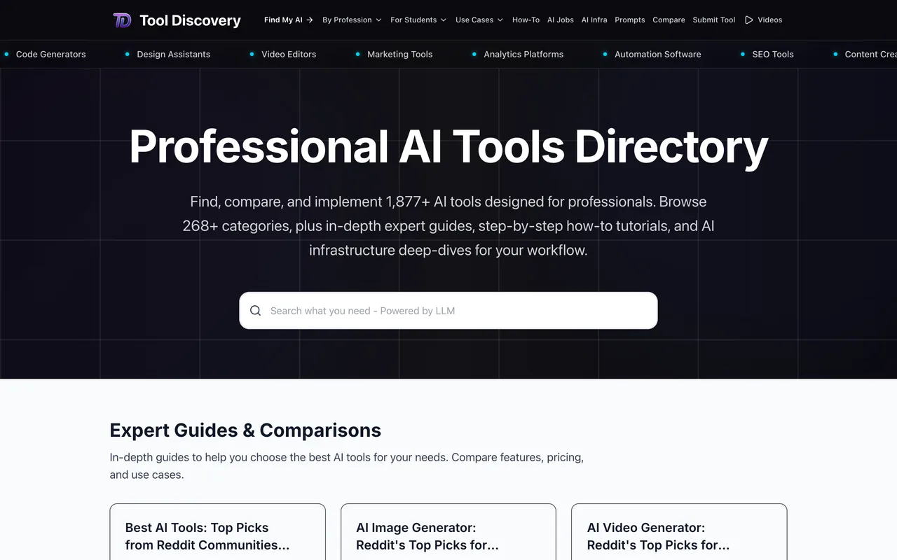 AI Tool Discovery homepage
