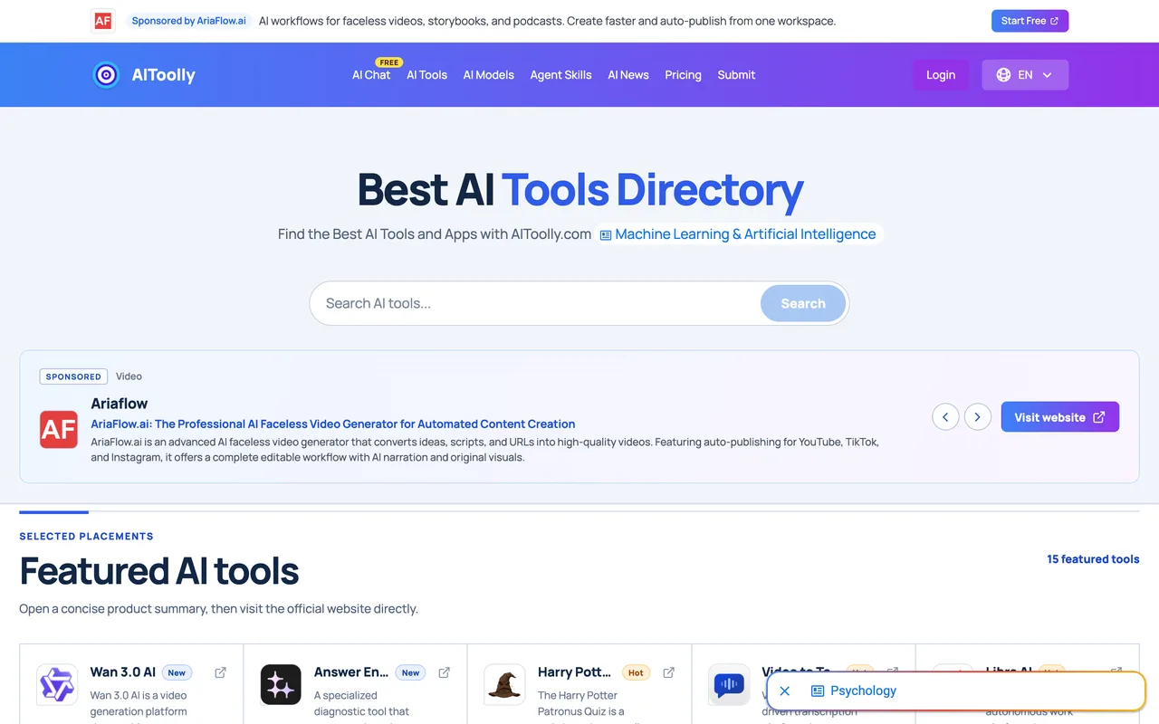 AIToolly homepage