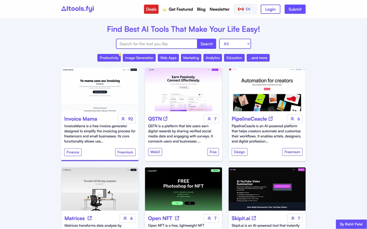AI Tools FYI homepage