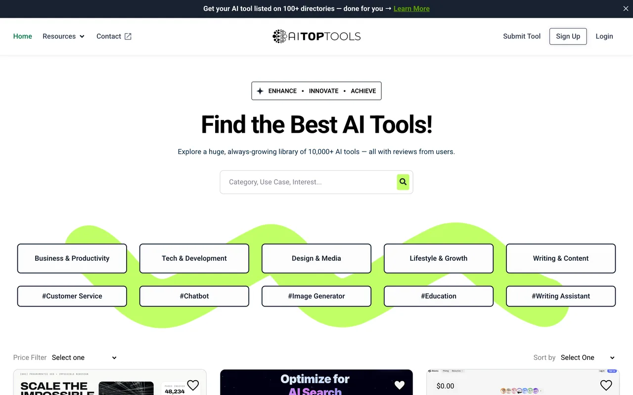 AITopTools homepage