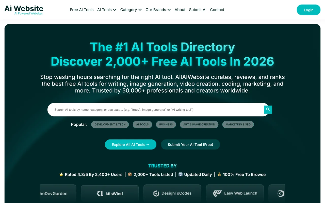 AllAIWebsite homepage