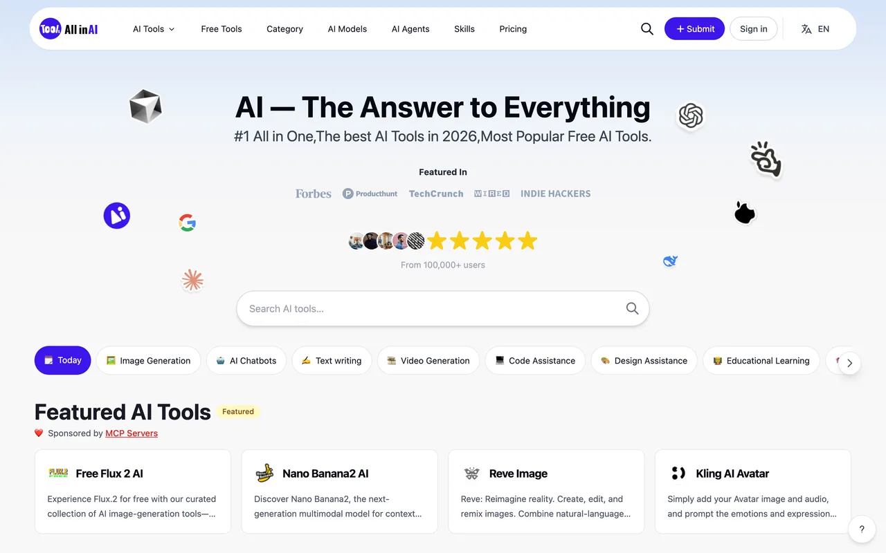All in AI Tools homepage