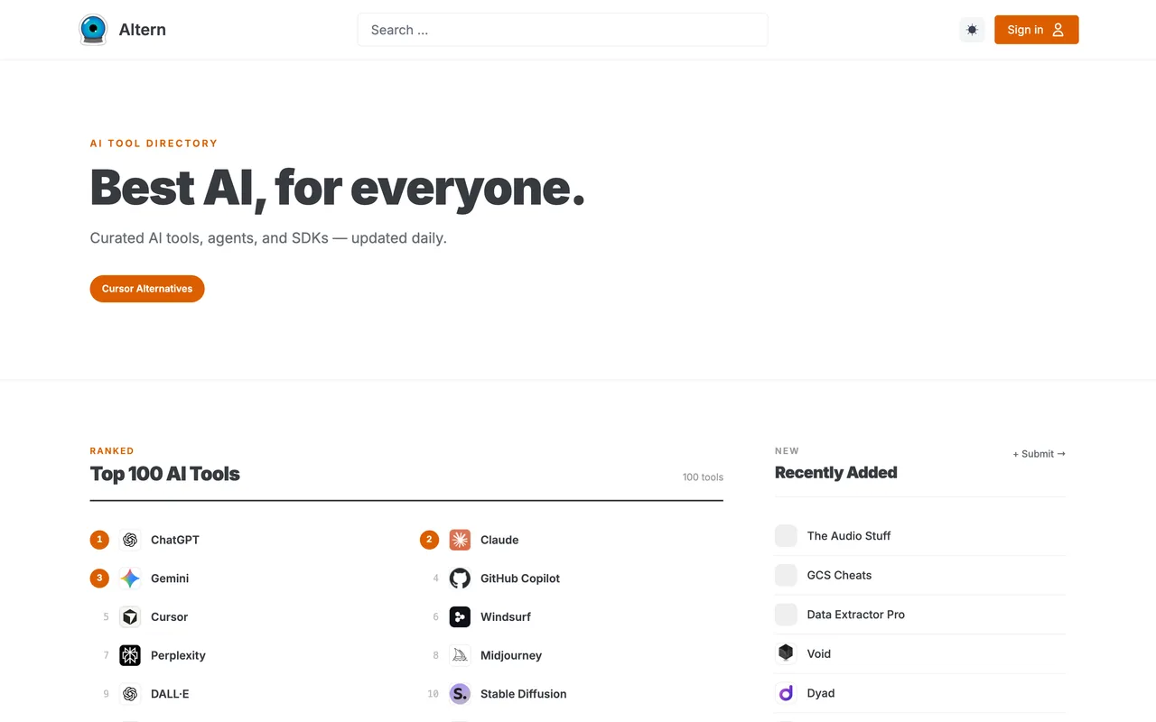 Altern homepage