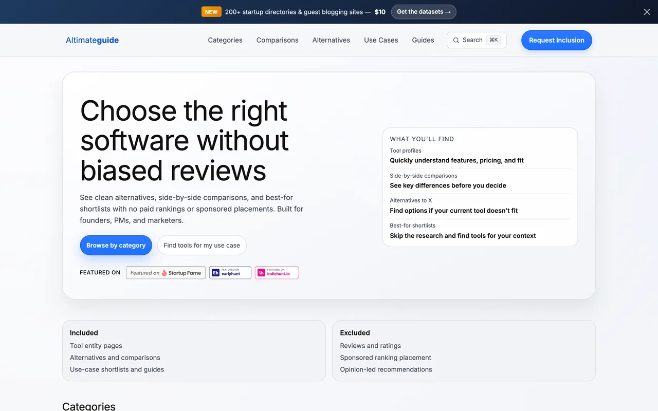 Altimateguide homepage