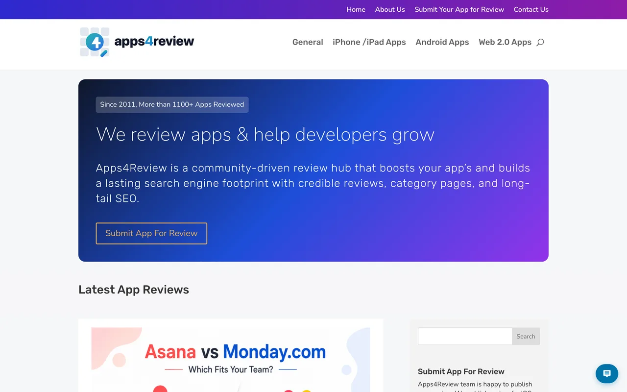 Apps4Review homepage
