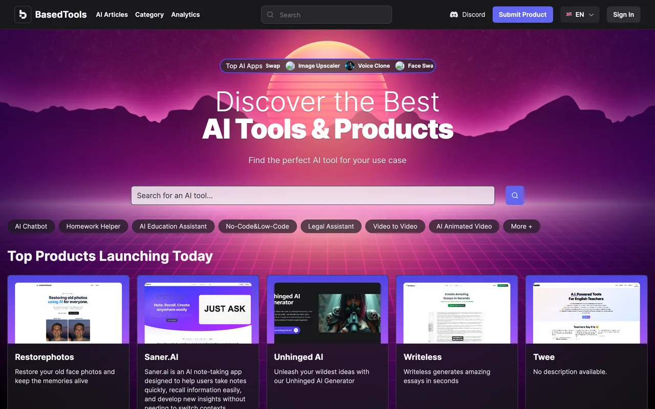 BasedTools homepage