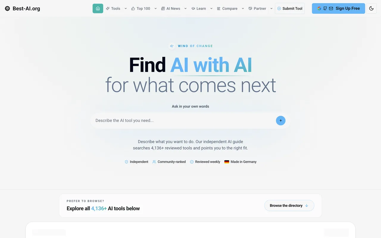 Best-AI.org homepage