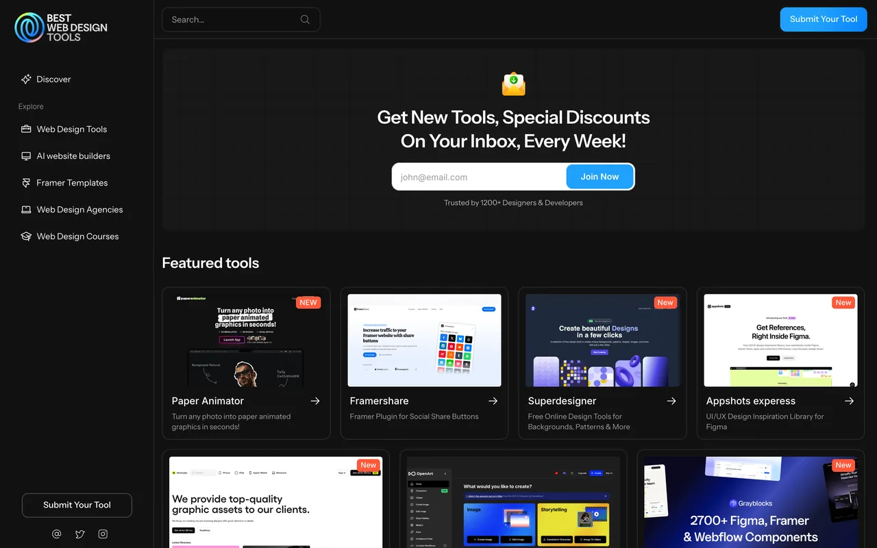 BestWebDesignTools homepage