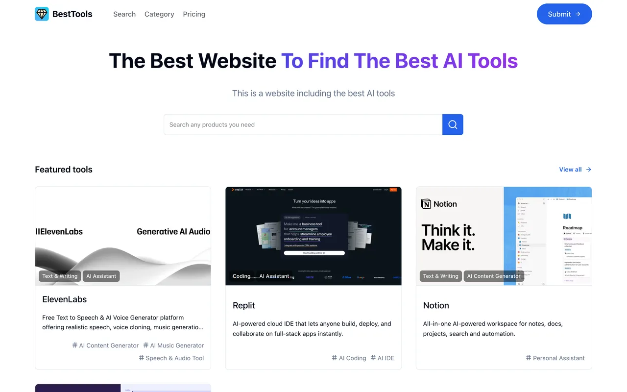 BestTools homepage