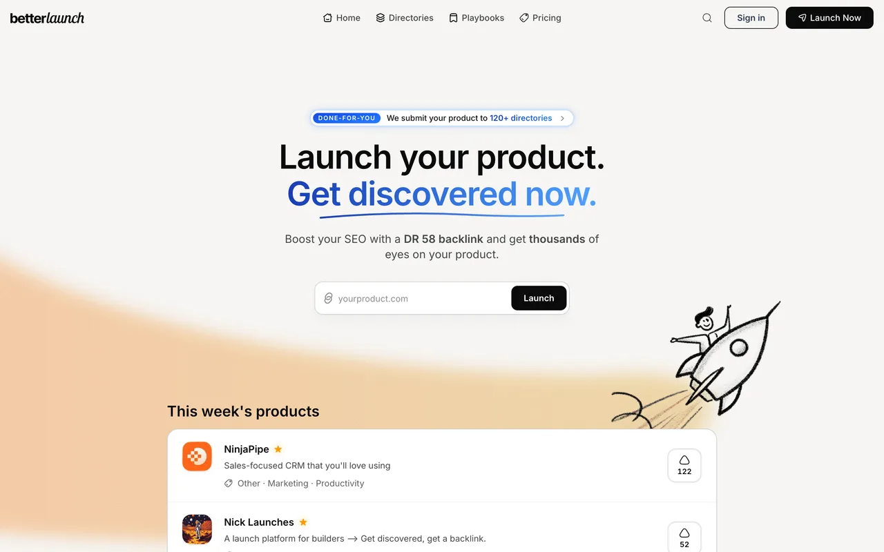 BetterLaunch homepage