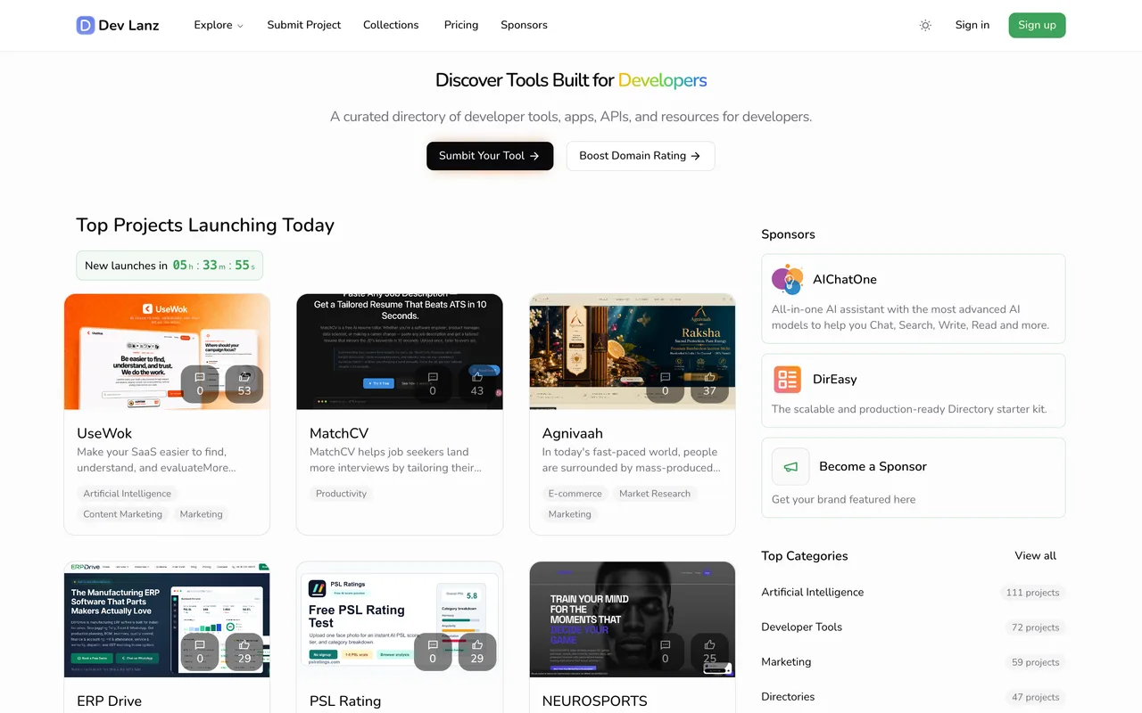 Dev Lanz homepage