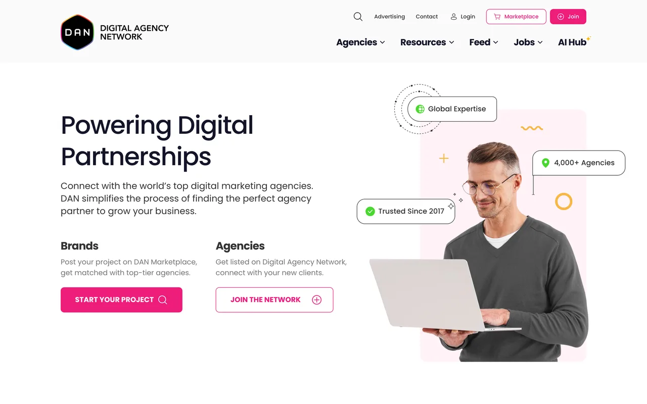 Digital Agency Network homepage