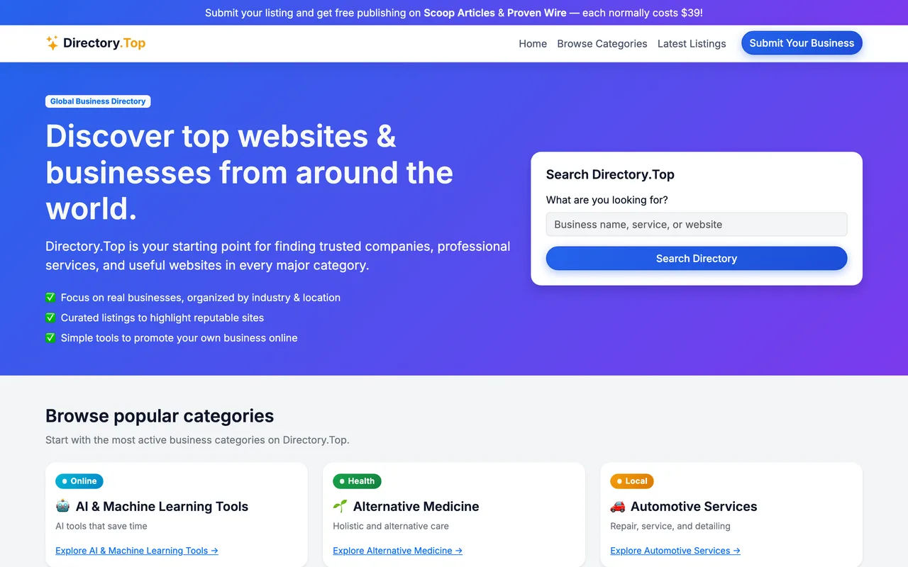Directory.Top homepage