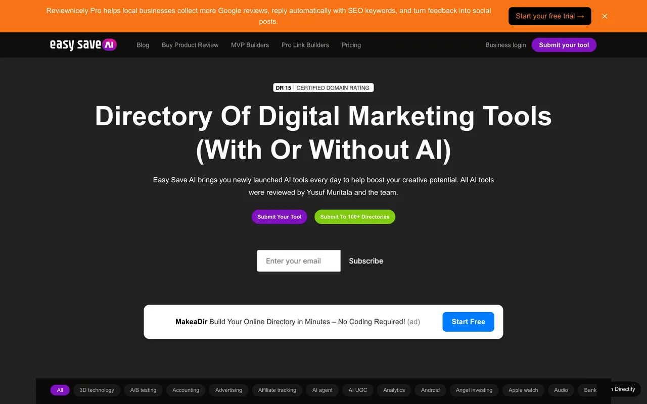 Easy Save AI homepage