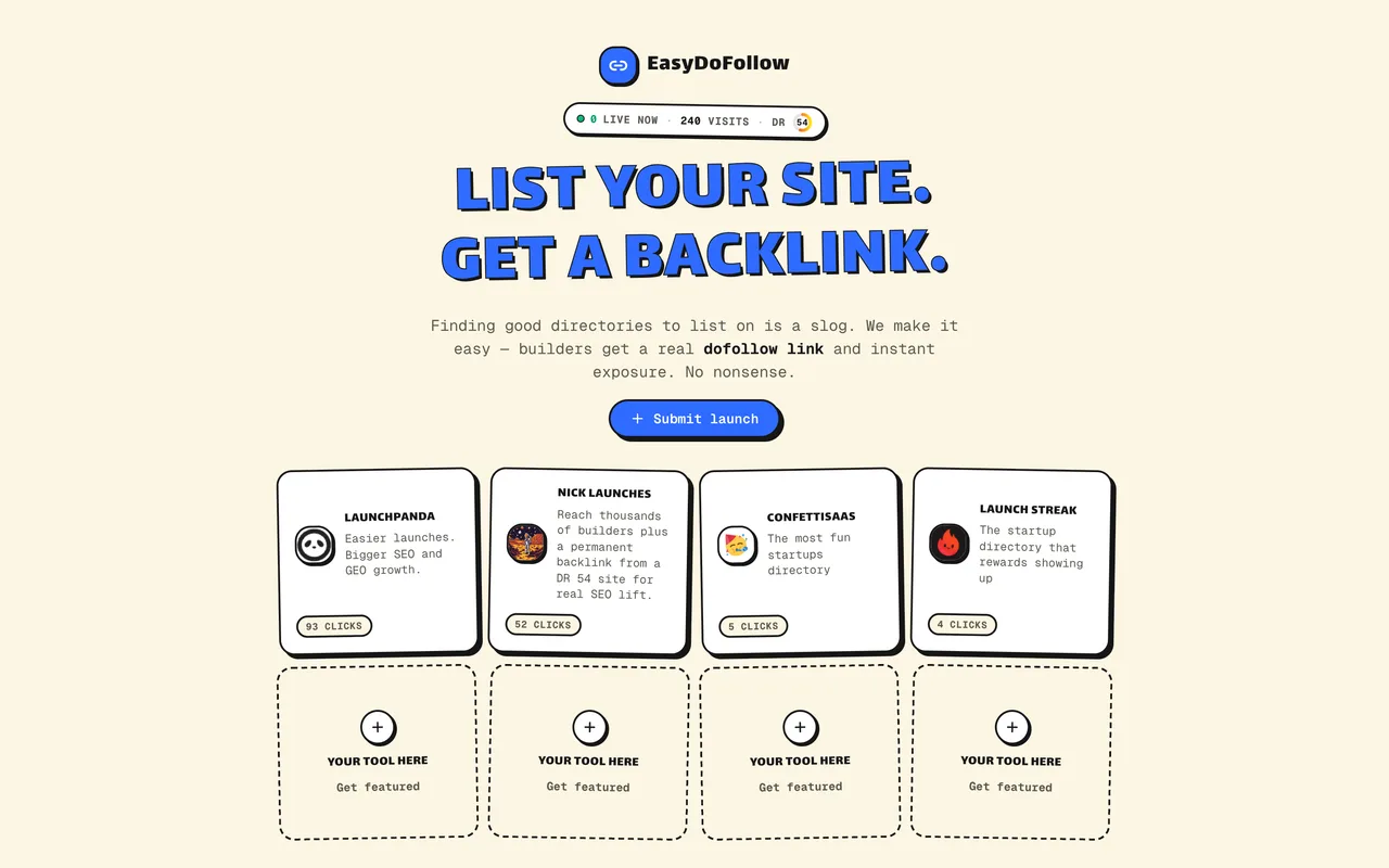 EasyDoFollow homepage
