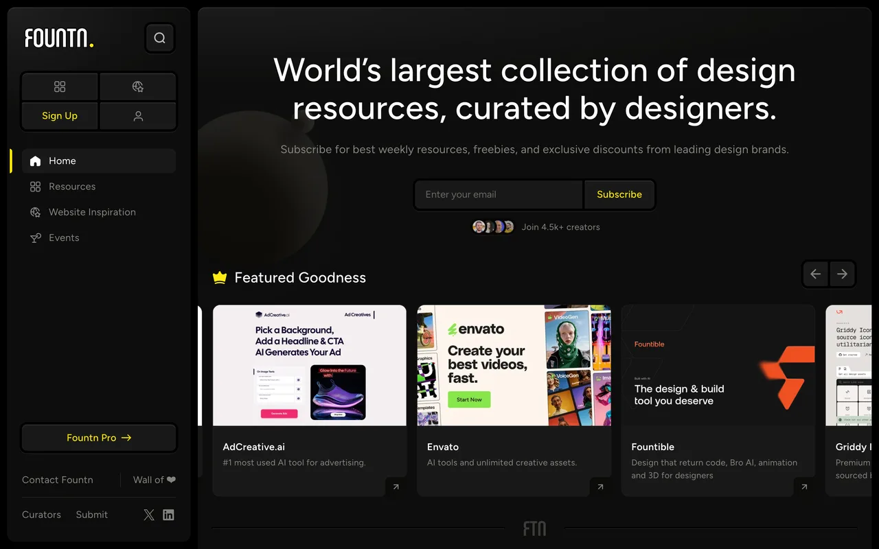 Fountn homepage