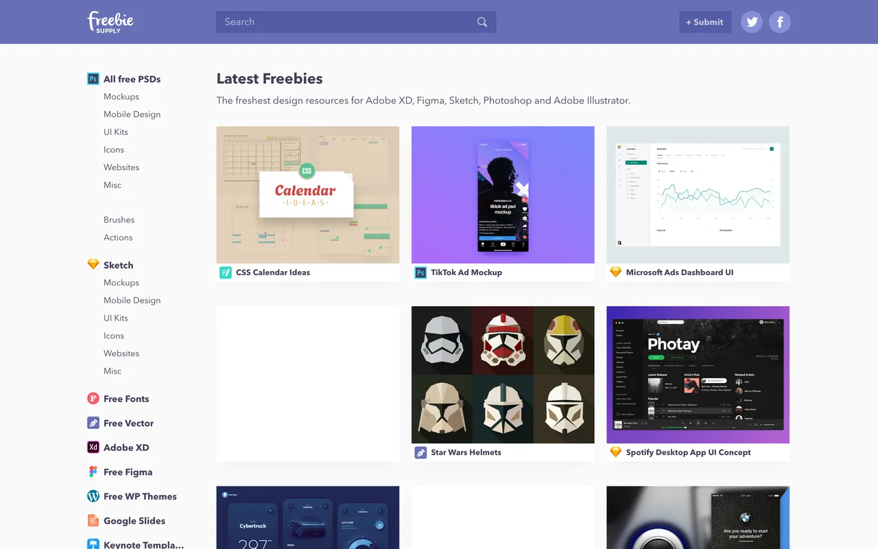 Freebie Supply homepage