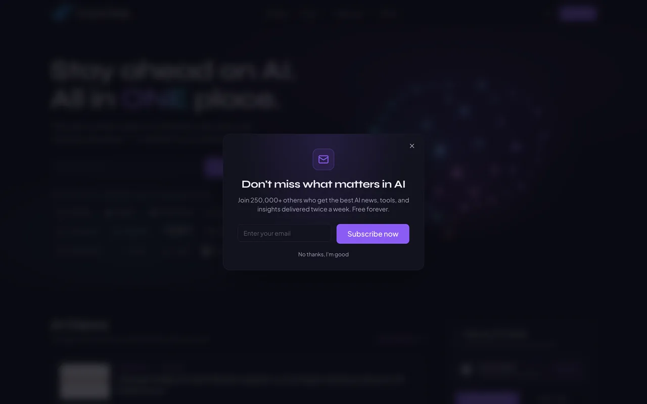 Future Tools homepage