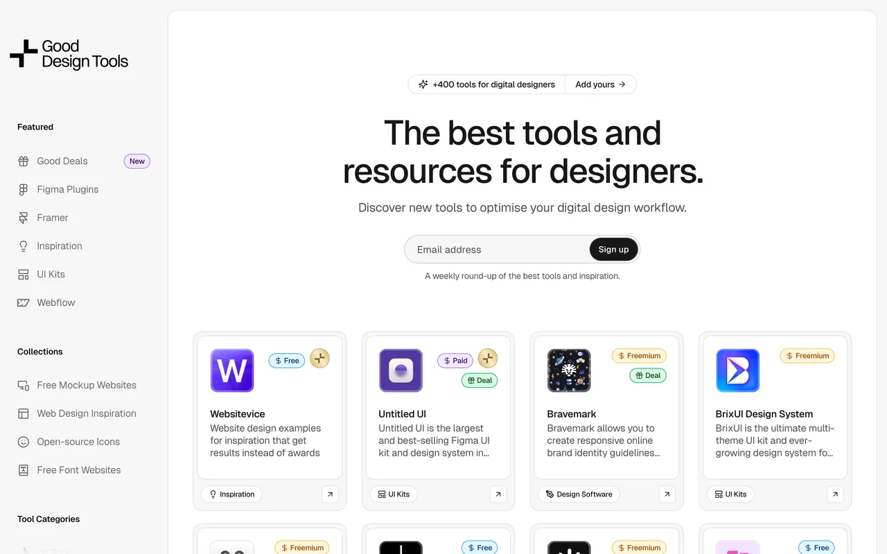 Good Design Tools homepage