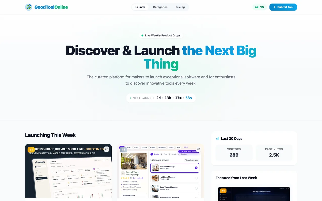 GoodTool Online homepage