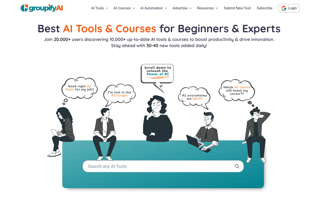 Groupify AI homepage