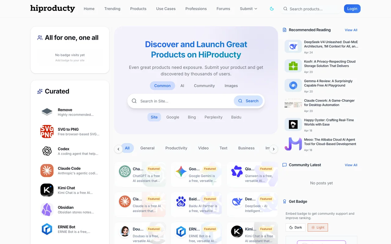 HiProducty homepage