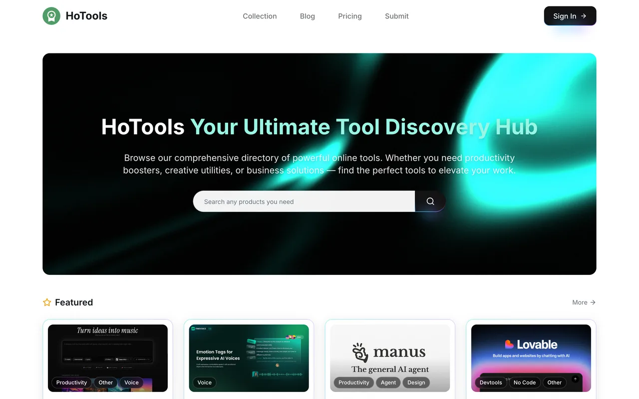 HoTools homepage