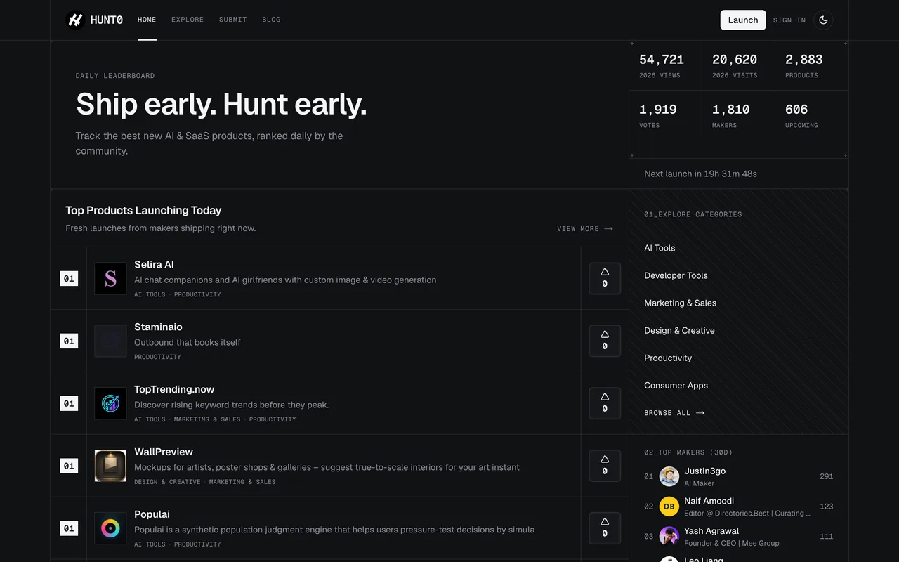 HUNT0 homepage