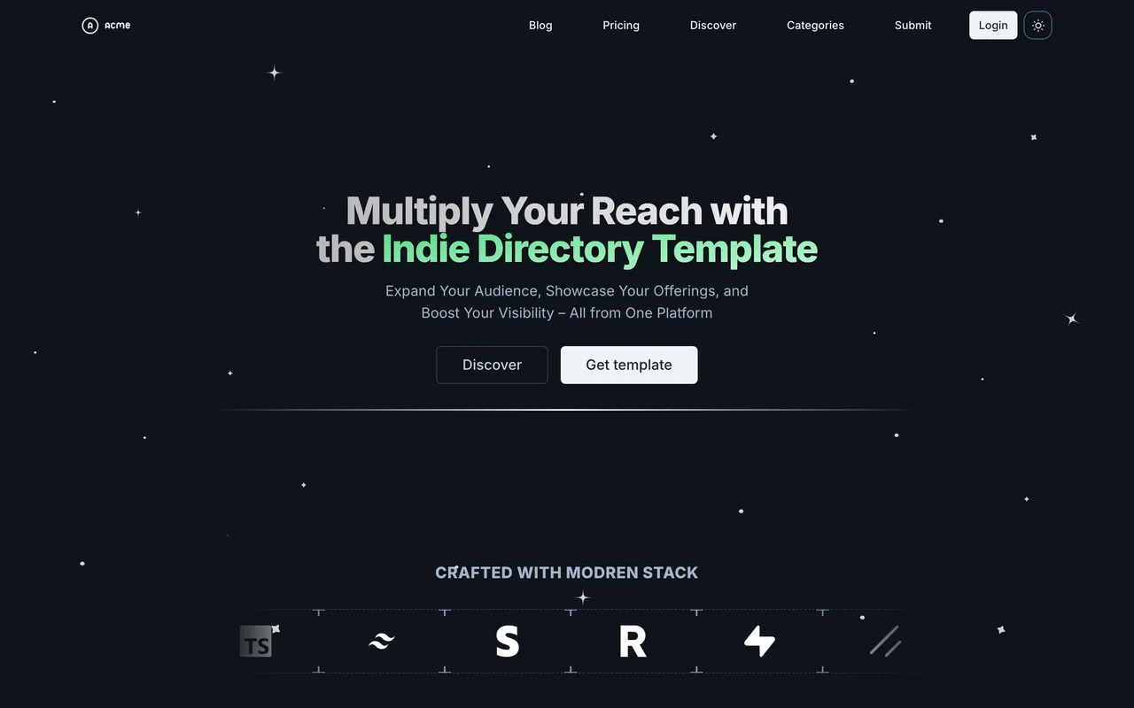 Indie Directory homepage