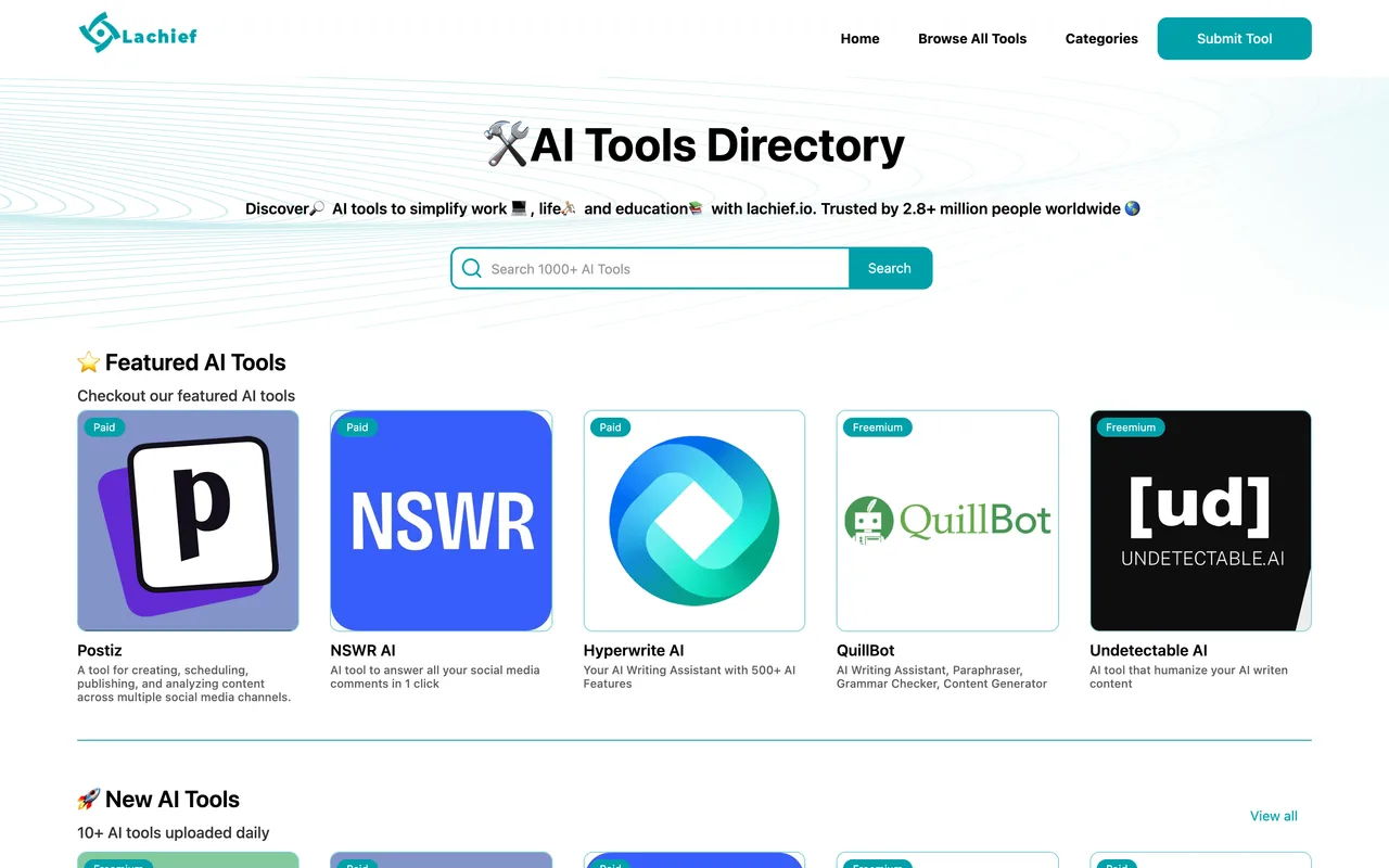 Lachief.io homepage
