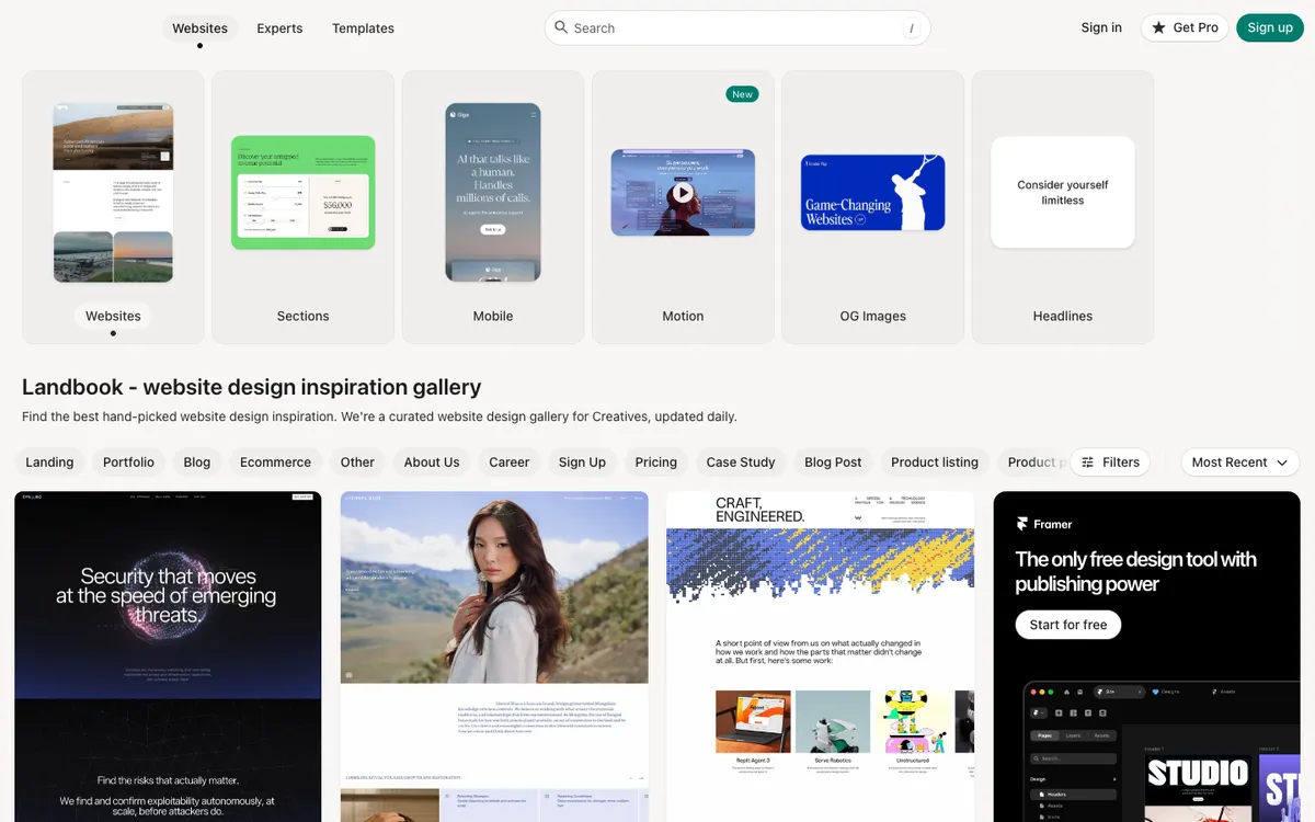 Landbook homepage