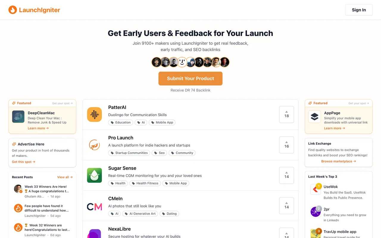 LaunchIgniter homepage