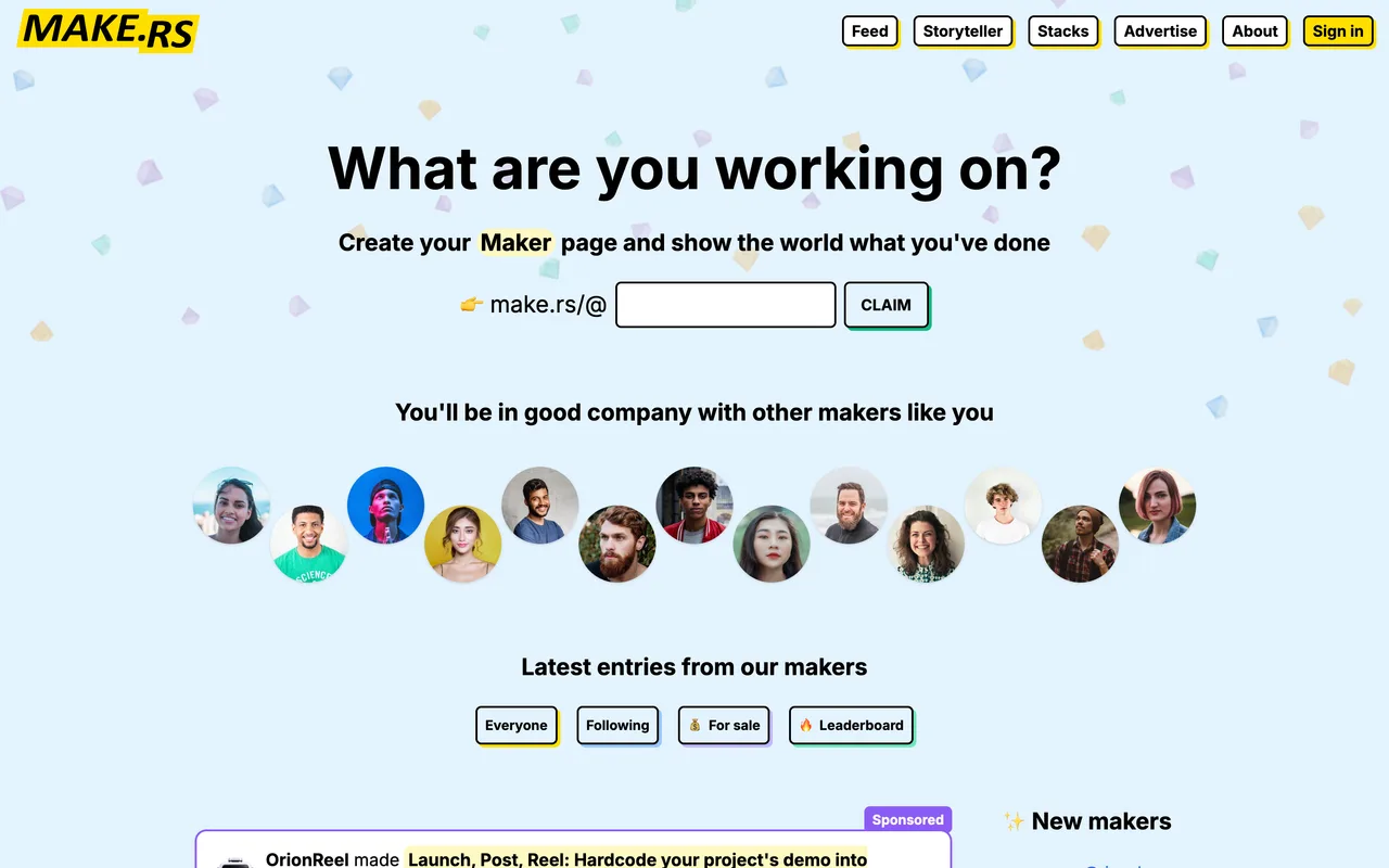 Make.rs homepage