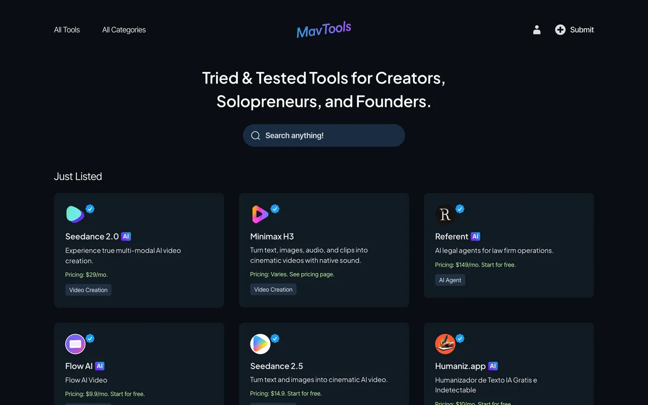 MavTools homepage