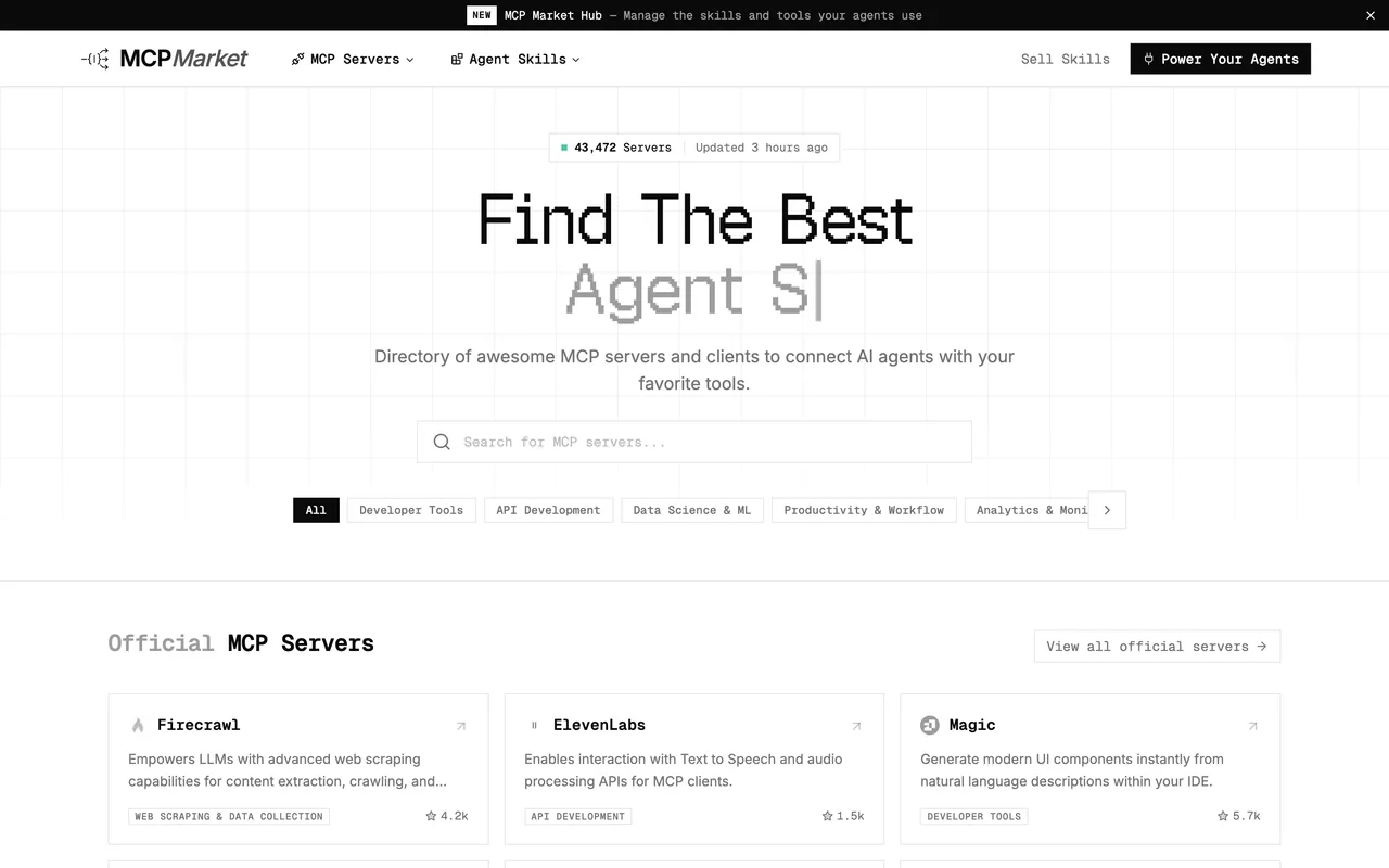 MCP Market homepage
