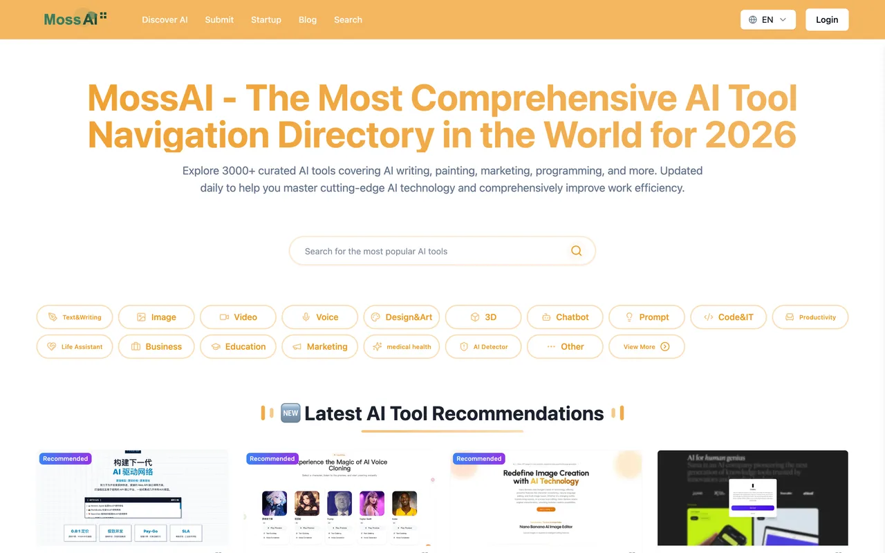 MossAI homepage