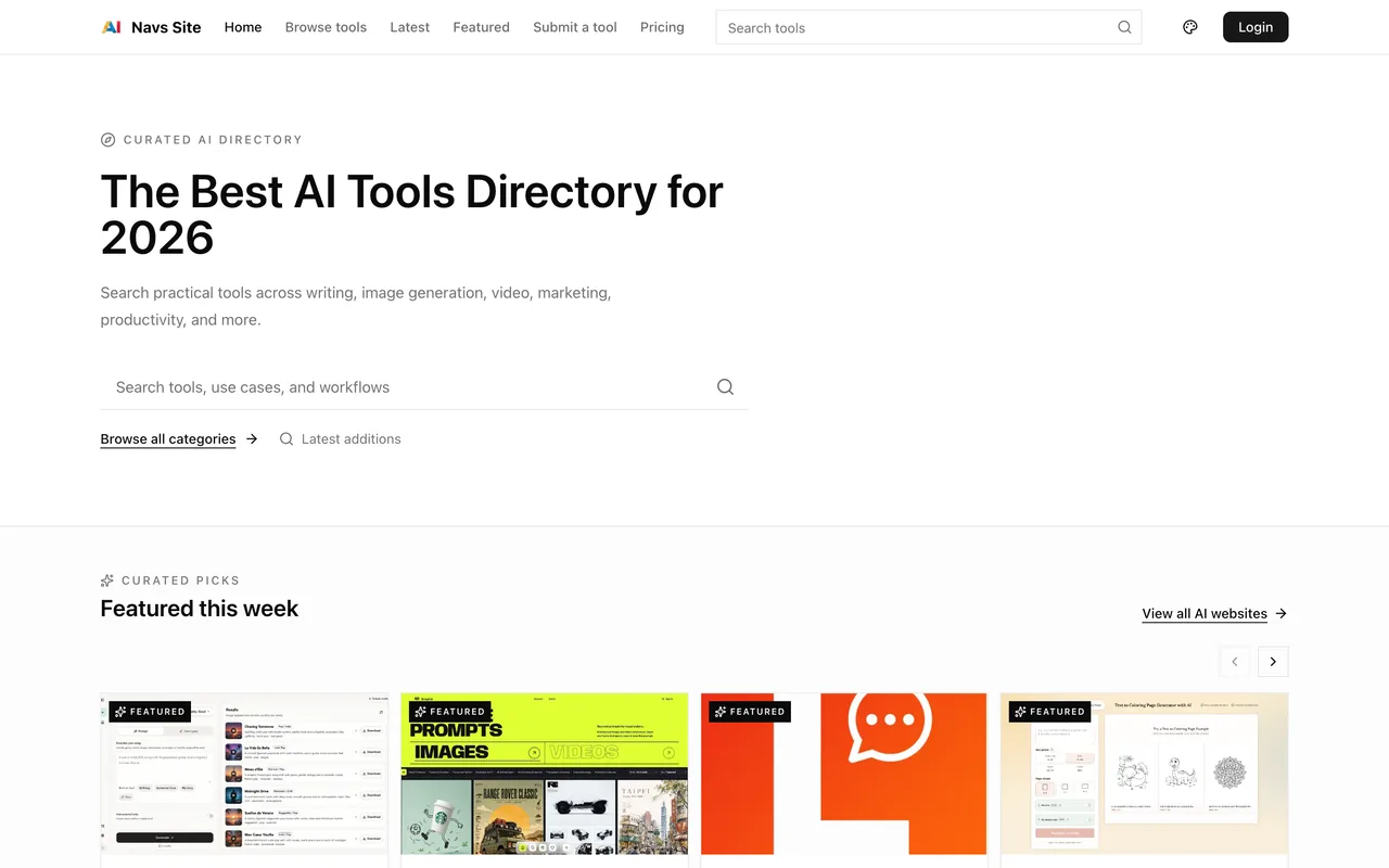 Navs Site homepage