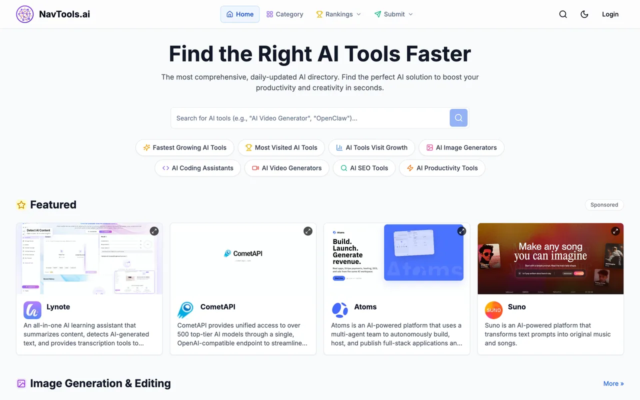 NavTools.ai homepage