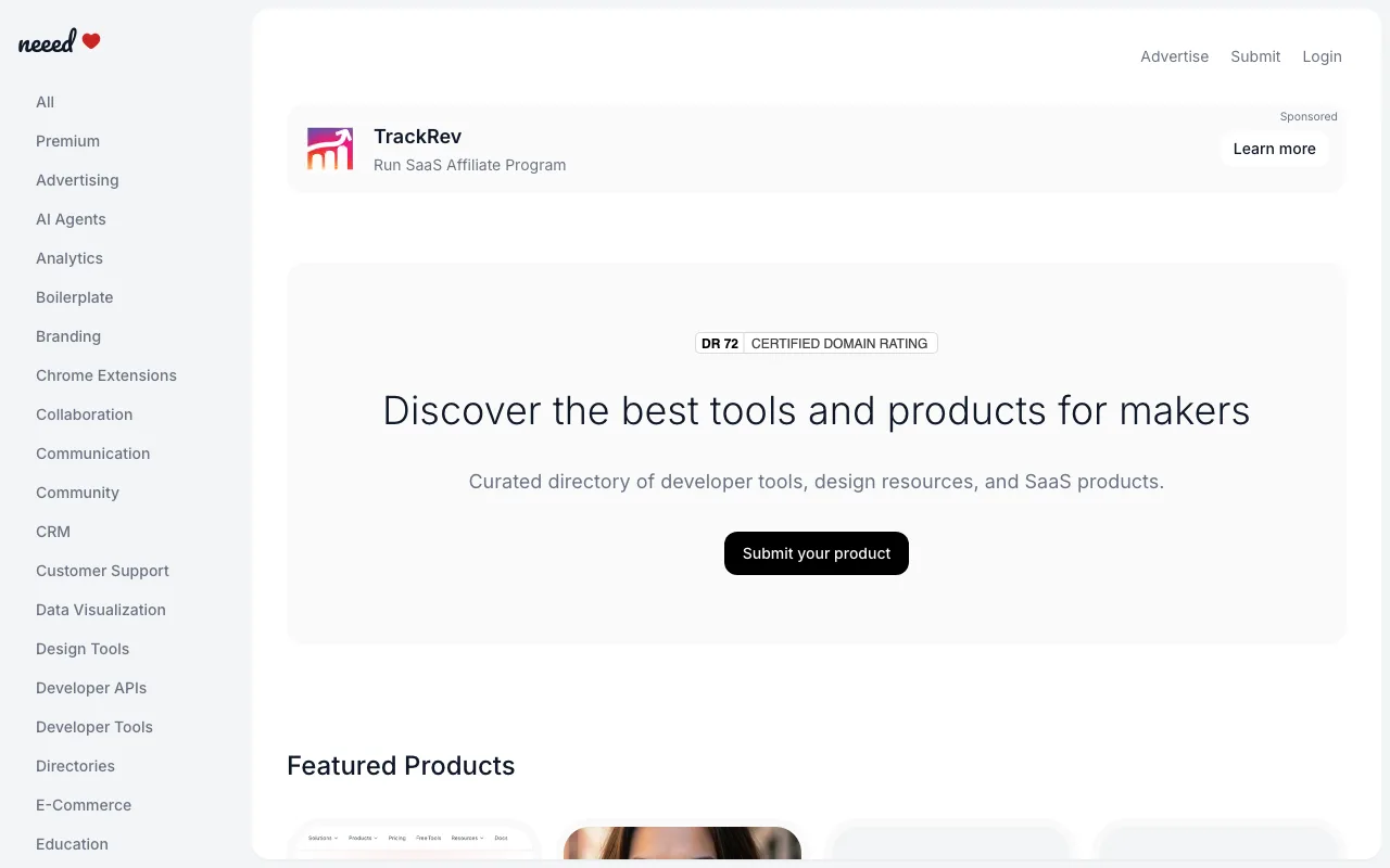 Neeed Directory homepage