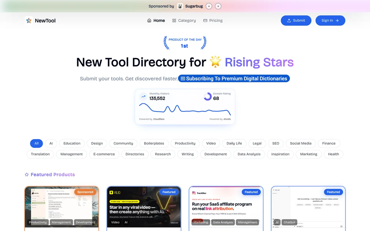 NewTool homepage