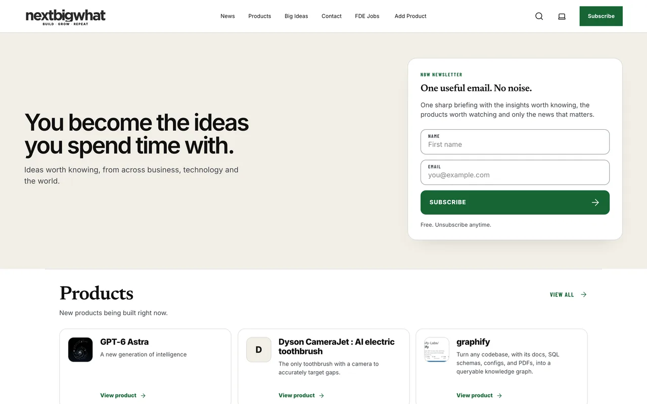 NextBigWhat homepage