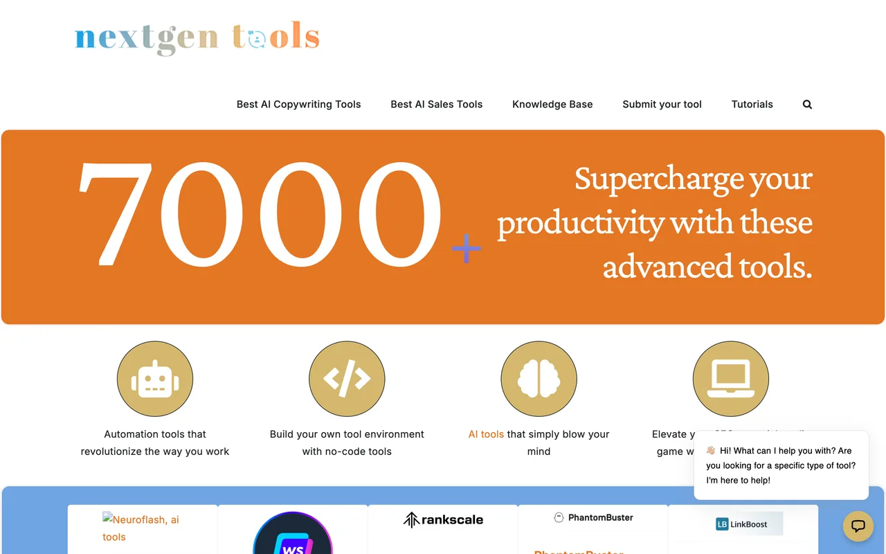 NextGenTools homepage